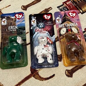Beanie Babies Erin, Glory, Britina rare tag errors 93& oakbrook mcdonalds